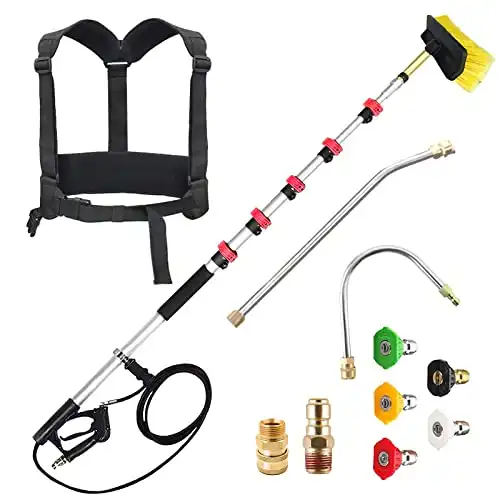 jOYjOB Pressure Washer Extension Wand 18FT with Brush Attachment Nozzle Tips