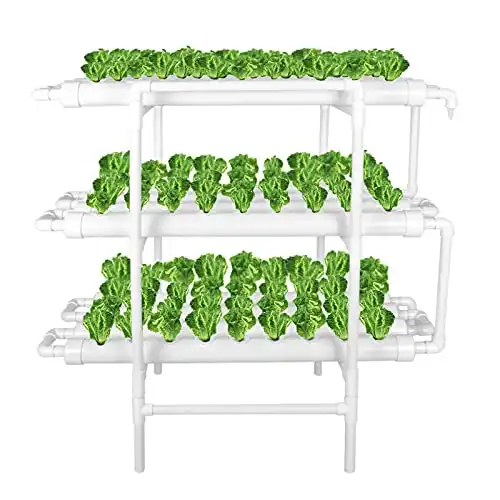 NFT Hydroponics Growing System – 108 Plant Sites (with water pump & timer)
