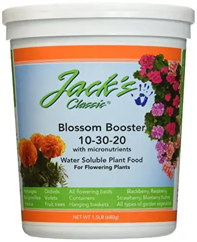 Jacks Classic (10-30-20) Blossom Booster Fertilizer – 1.5lbs