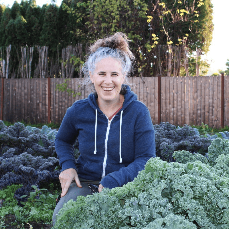 Rebecca in her garden